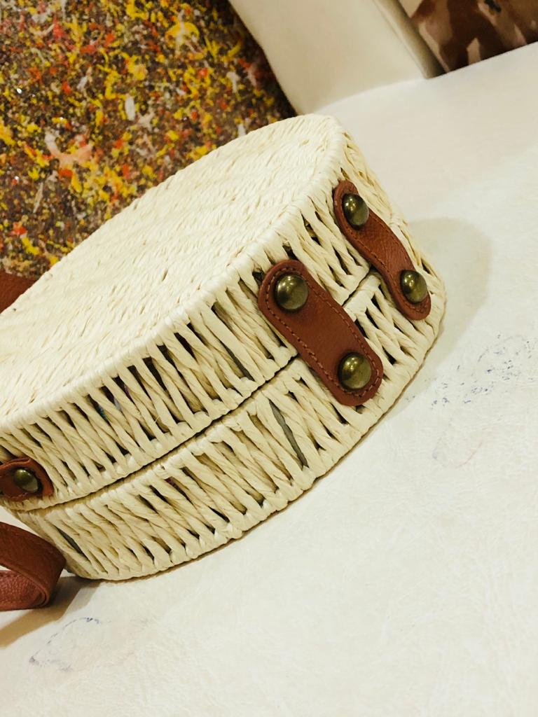 THE ROUND SHAPE BAMBOO ARMY SLING BAG FOR WOMEN -SKBSSQ001R