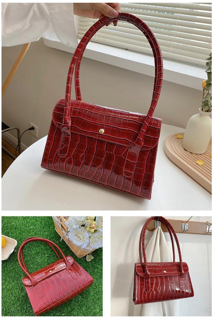 New Fashion Crocodile Pattern PU Leather Female Handbag-FB001HBM