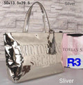 SILVER TRENDY SHINY ELEGANT HAND BAG FOR WOMEN -ANKISB001S