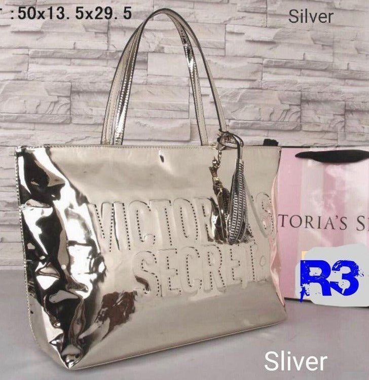 SILVER TRENDY SHINY ELEGANT HAND BAG FOR WOMEN -ANKISB001S