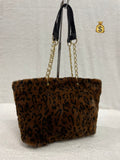 CLARA, BROWN LEOPARD DESIGN  ELEGANT FUR SHOULDER BAG FOR WOMEN -PANI001FBLA