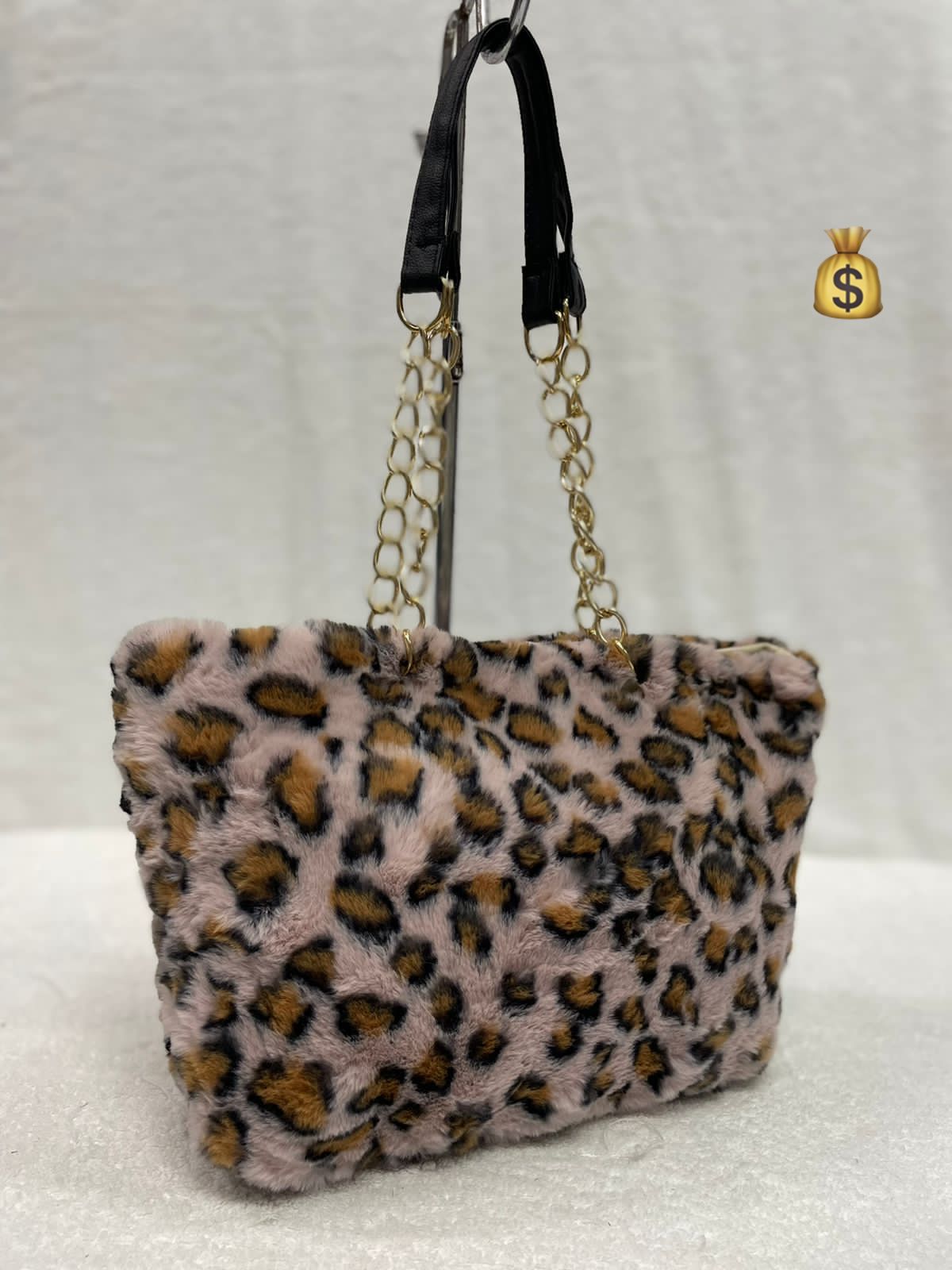 CLARA, LEOPARD DESIGN  ELEGANT FUR SHOULDER BAG FOR WOMEN -PANI001FBL