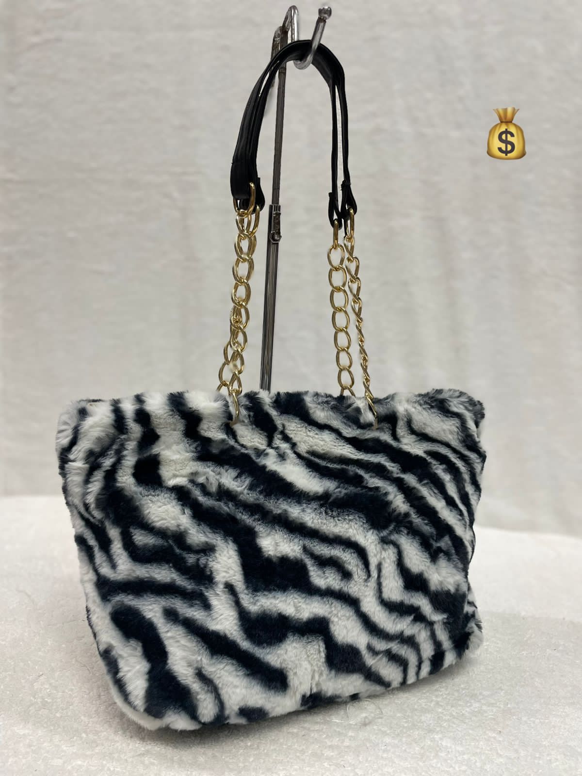CLARA,ZEBRA DESIGN  ELEGANT FUR SHOULDER BAG FOR WOMEN -PANI001FBZ
