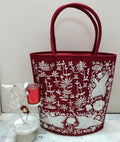 MAROON SHADE ELEGANT EMBROIDERED SILK HAND BAGS FOR WOMEN -RG001SBM