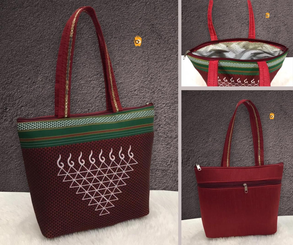 SET OF 5 . VIBRANT ETHNIC TOTE BAGS FOR WOMEN -SARA001ET