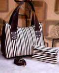 Supreme Jacquard Hand bag with Mobile Pouch-TBC001JHBH