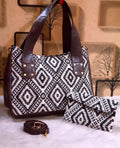 Supreme Jacquard Hand bag with Mobile Pouch-TBC001JHBC