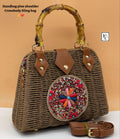 Brown Lily , Brown Traditional Boho Style Rattan Sling Bag for women -MK001RBC