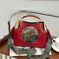 Red Elephant Design Premium Sling Bag with Adjustable Long Broad Belt-RITU001EBA