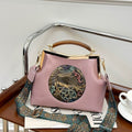 Pink Elephant Design Premium Sling Bag with Adjustable Long Broad Belt-RITU001EBC