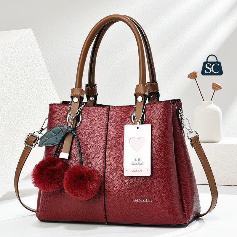 Elevate your style with Red sophisticated Handbag, perfect Blend of fashion and functionality-SC001HBA
