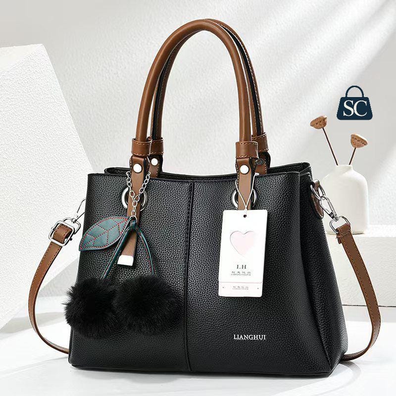 Elevate your style with  Black sophisticated Handbag, perfect Blend of fashion and functionality-SC001HBB