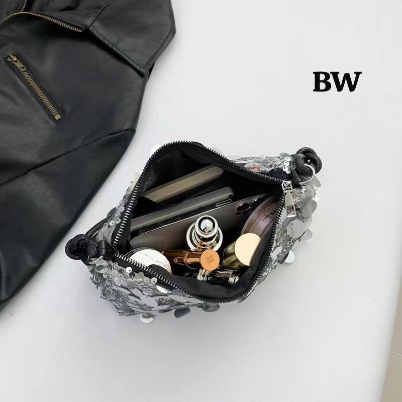 Silver Premium Quality Sequins studded sling Bag for women -KJF001SS