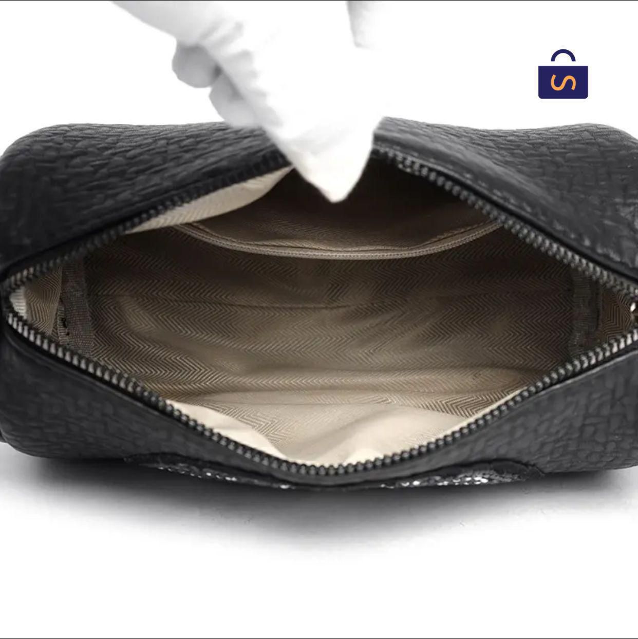 Black Sling Bag with Elephant Design -GUP001BL