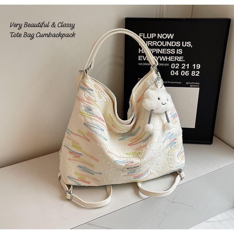 Beautiful  Classy TOTE BAG  Cum Backpack With Beautiful Keychain-GUP001WB