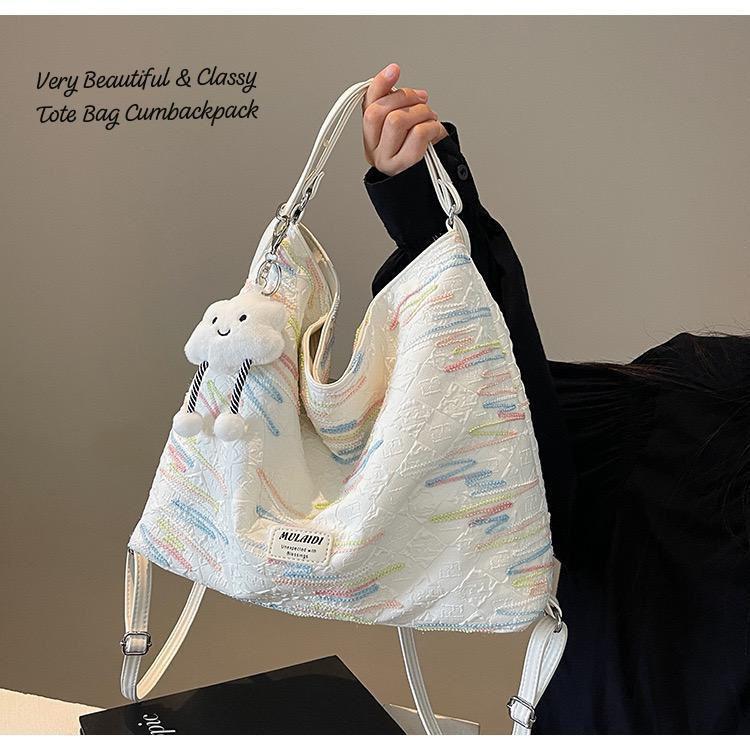Beautiful  Classy TOTE BAG  Cum Backpack With Beautiful Keychain-GUP001WB