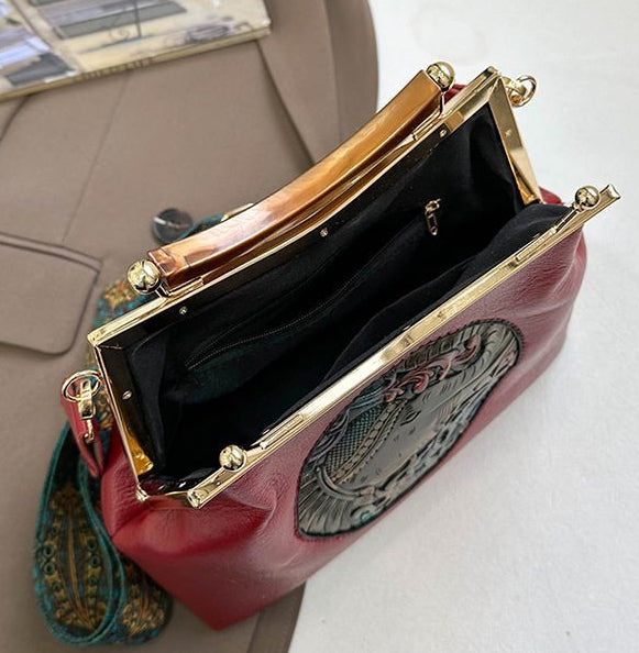 Red Elephant Design Premium Sling Bag with Adjustable Long Broad Belt-RITU001EBA